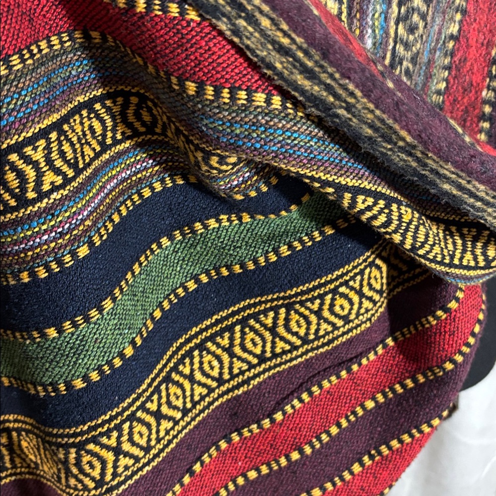 Multicolor Striped Hooded Poncho - Picture 6 of 7